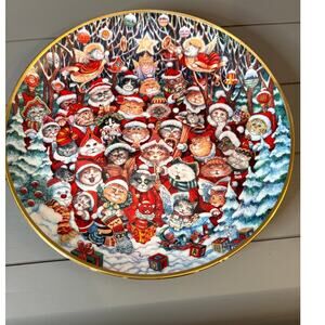 Bill Bell Santa Claws Cat Collector Plate  Franklin Mint